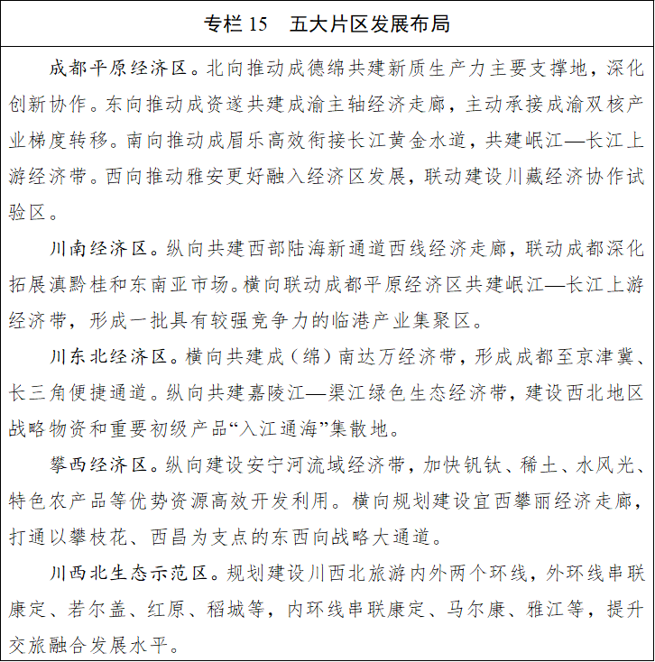 九游app：四川省國民經濟和社會發展第十五個五年規劃綱要(图15)